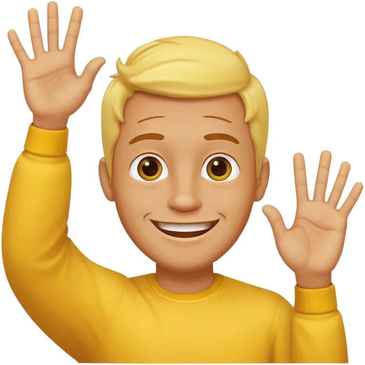 A yellow man with both his hands up waving his fingers towards himself  emoji