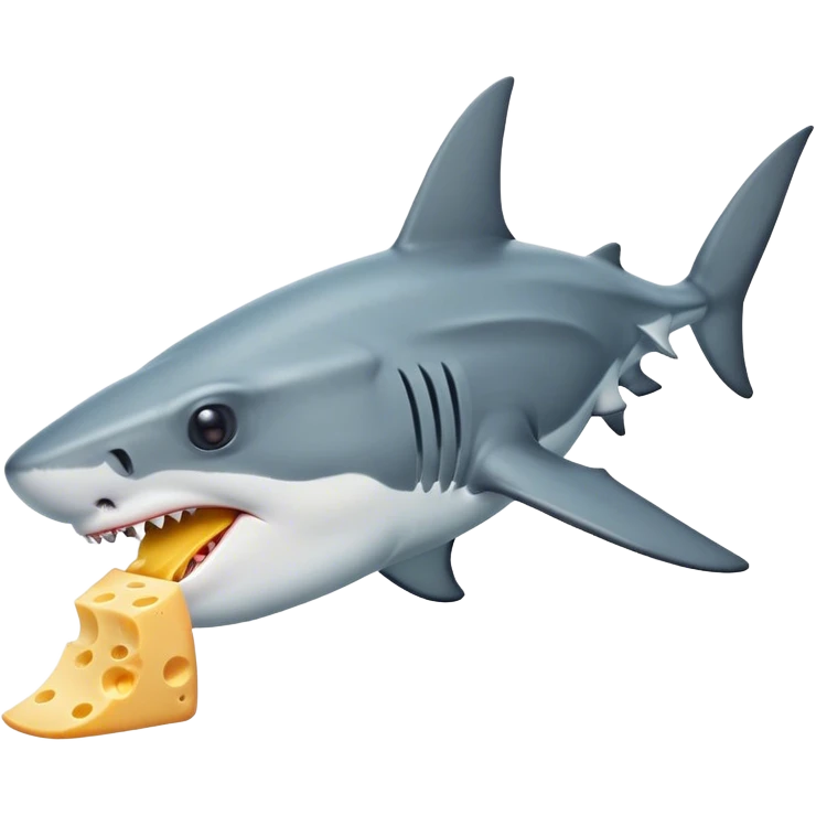 hammerhead shark eating cheese emoji
