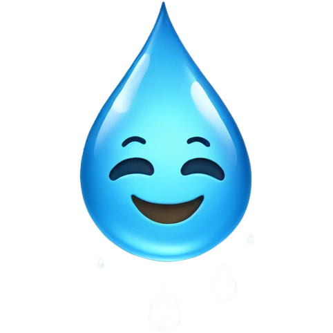 rain drop with smile emoji