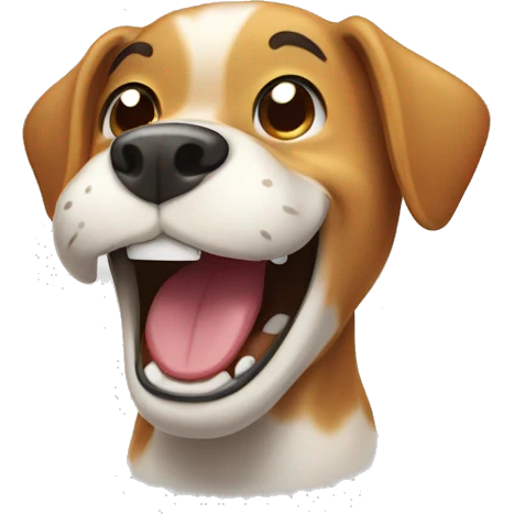 Dog laughing on floor  emoji