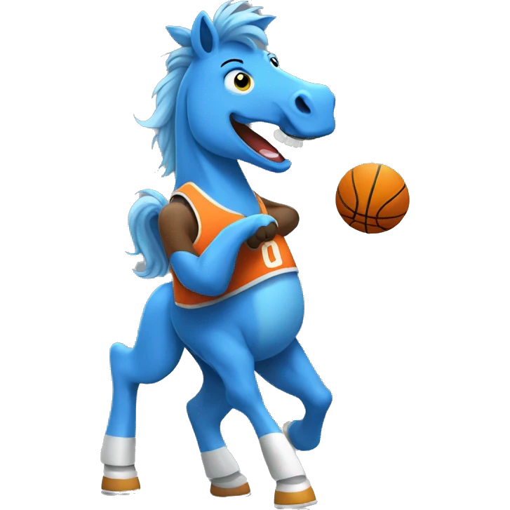 blue horse playing basketball emoji