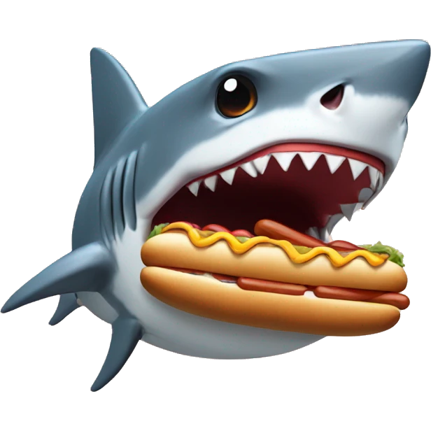 Shark eating a hot dog emoji