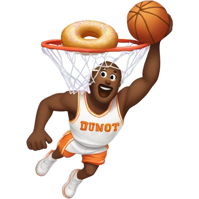 Dunking a donut basketball emoji