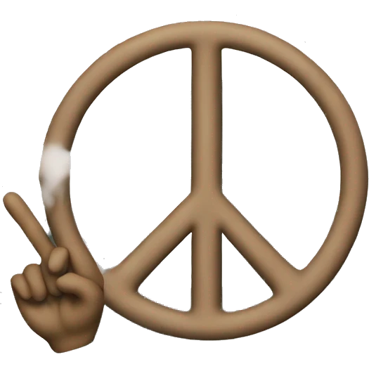 Peace sign with smoke emoji
