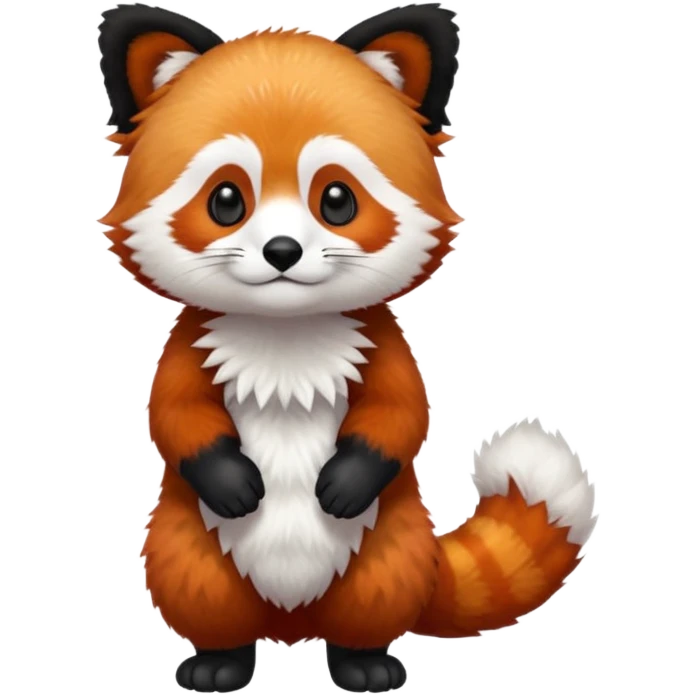 full body of red panda, front view emoji