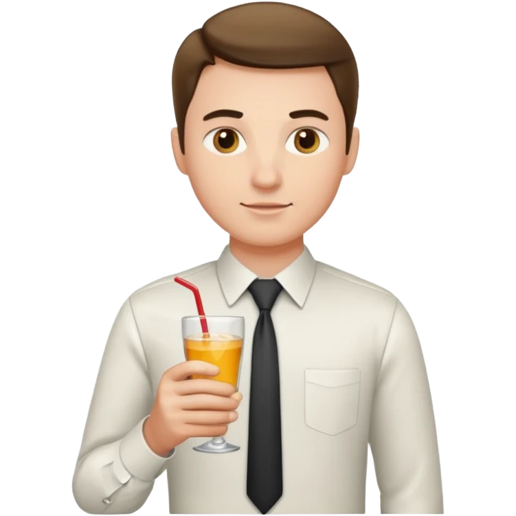 man with drink , formal shirt emoji