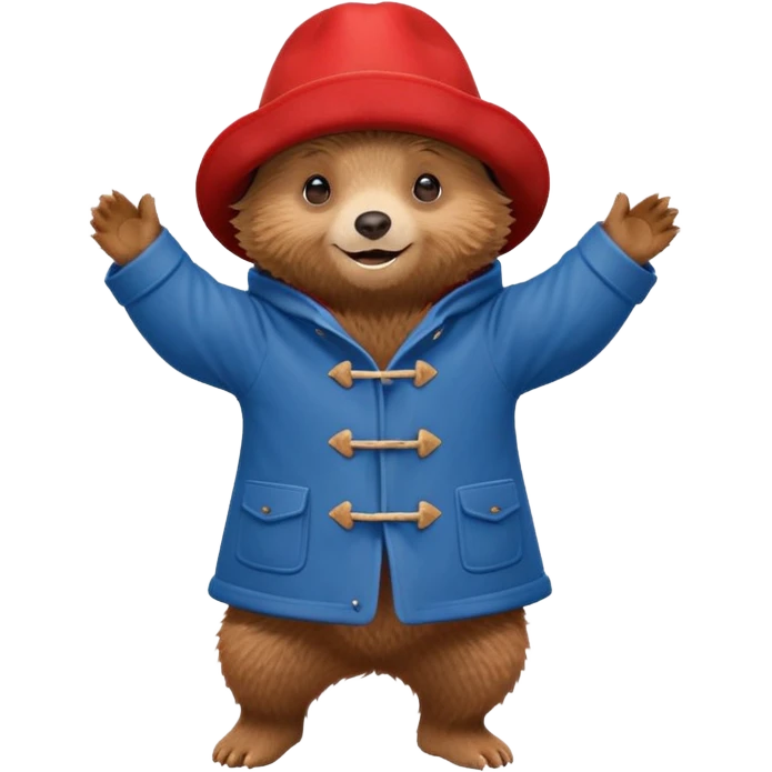 Paddington bear doing a dance emoji