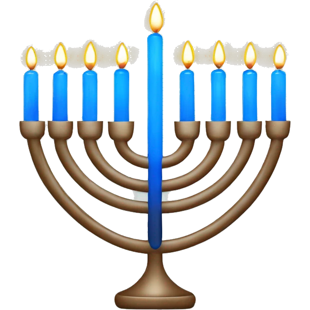 Menorah with blue lights emoji