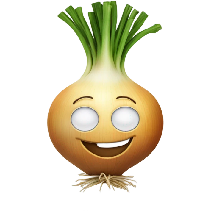 happy onion with hands up emoji