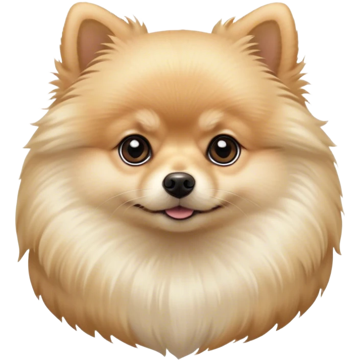 Cinematic Noble Cream Pomeranian Portrait Emoji, Poised and regal, with a compact, fluffy build and a pristine, well-groomed cream Fur, deep-set soulful dark eyes, Simplified yet sharp and sophisticated features, highly detailed, glowing with a soft, dignified glow, high shine, intelligent and spirited, stylized with an air of elegance, focused and attentive, soft glowing outline, capturing the essence of a watchful and confident companion, so majestic it feels as though it could prance out of the screen with effortless authority! emoji