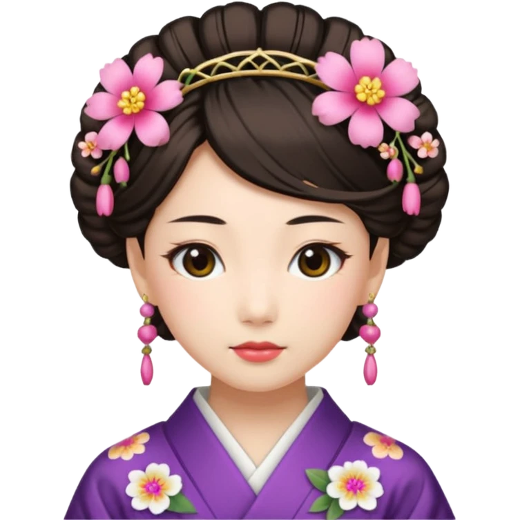 Japanese Princess with floral hairpin emoji