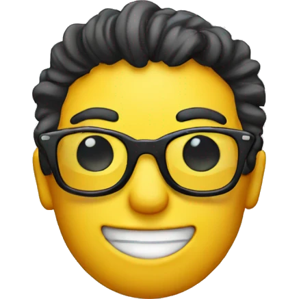 Nerd with sunglasses and finger up emoji