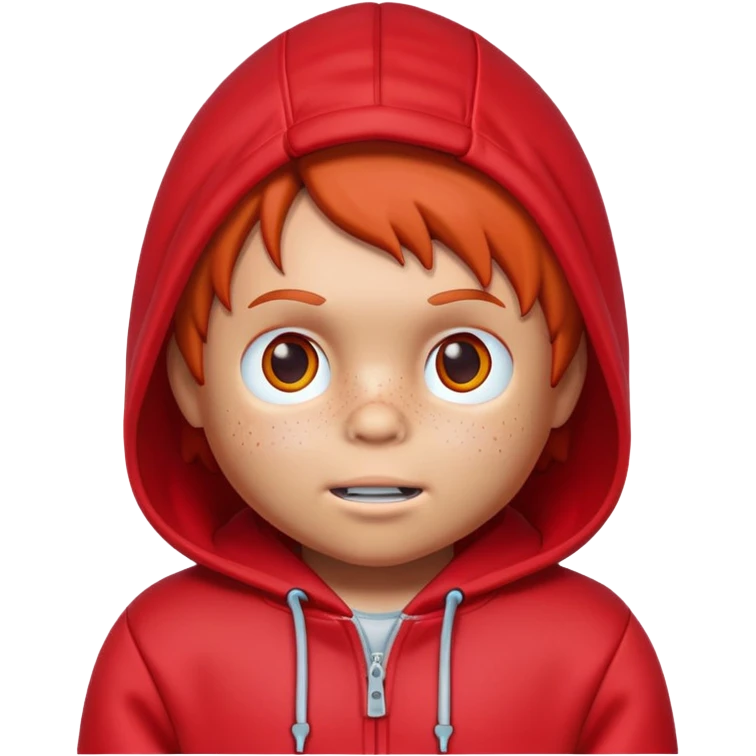Chuckie doll  with red hoodie emoji