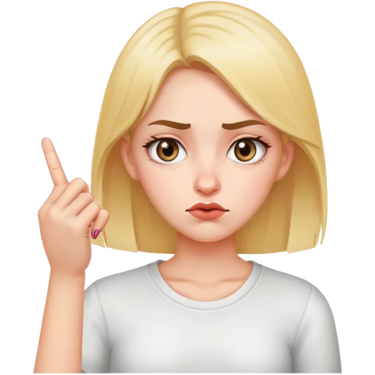 girl rolling her eyes with the middle finger  emoji