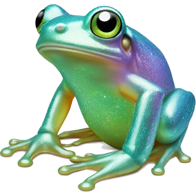 Sparkly glossy Pastel iridescent glass tree frog emoji
