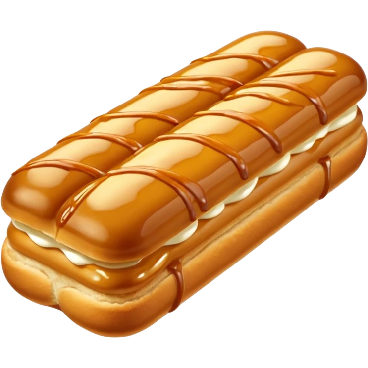 3d realistic Butterscotch éclair  emoji