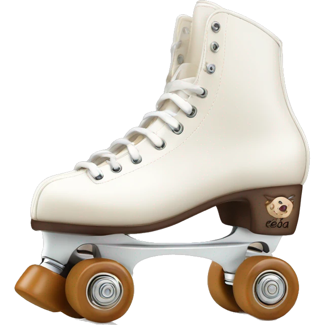 White artistic rollerskates from edea flamenco with brown toestop emoji