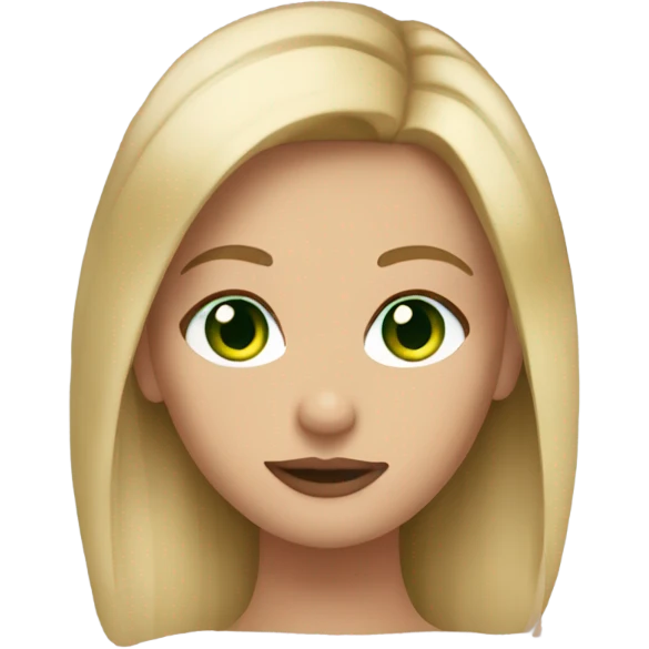 girl with dirty blonde hair green eyes and lashes emoji