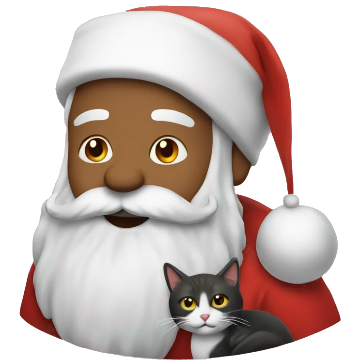 Santa holding a cat emoji