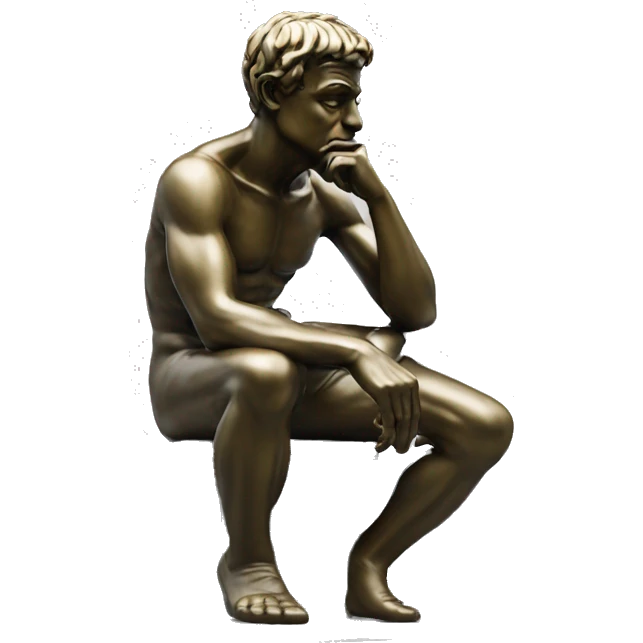 the thinker statue emoji