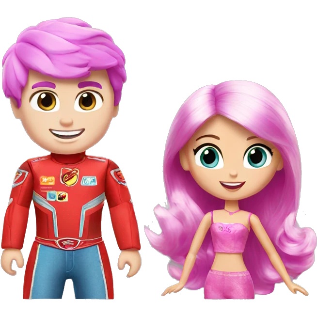 lightning Mcqueen and barbie emoji
