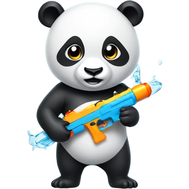 Panda with water gun emoji
