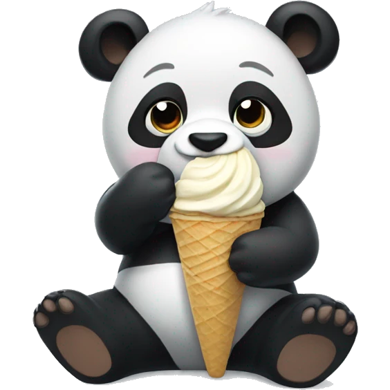 Panda eating ice cream emoji