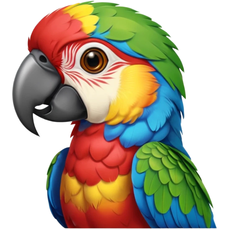 Papuga in kolor ful emoji
