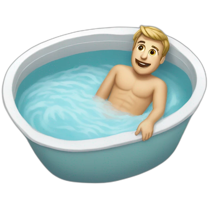 macron dans un bain emoji