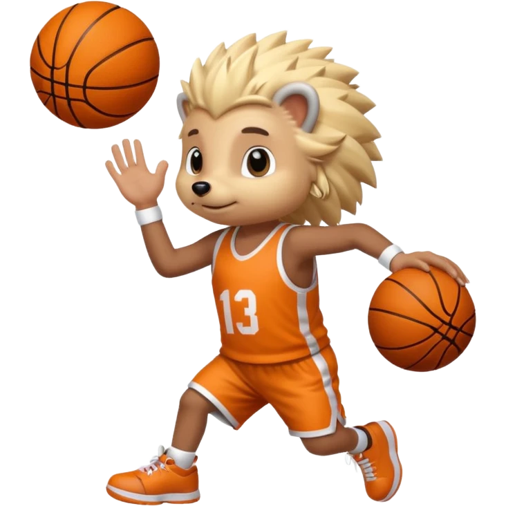 blonde hedgehog playing basketball emoji