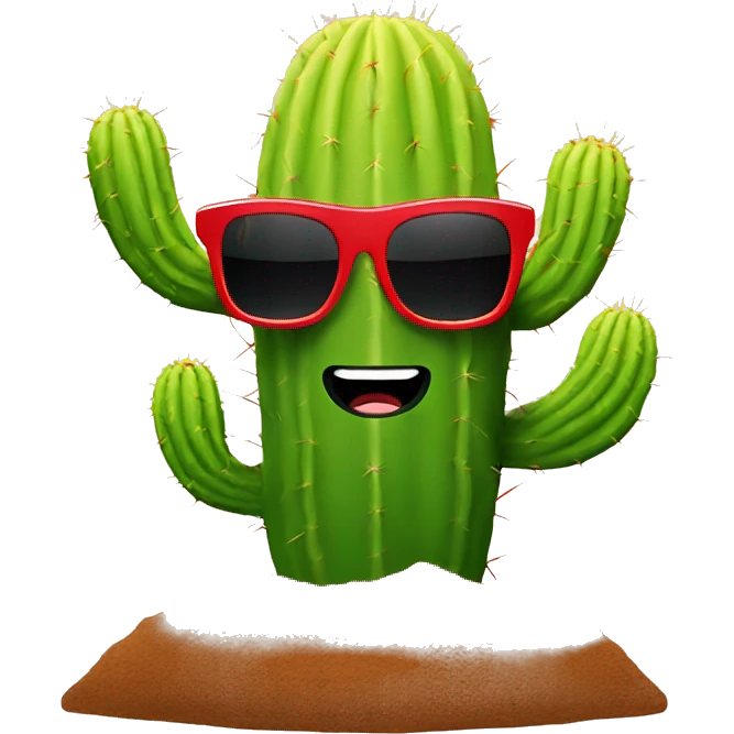 cactus in ground with red sunglasses emoji