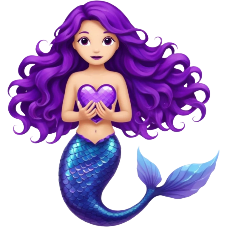mermaid fantasy purple heart emoji
