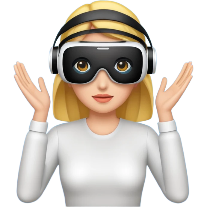 VR wearing woman emoji