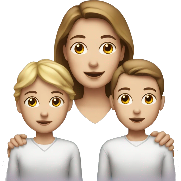 white woman with white
2 kids emoji