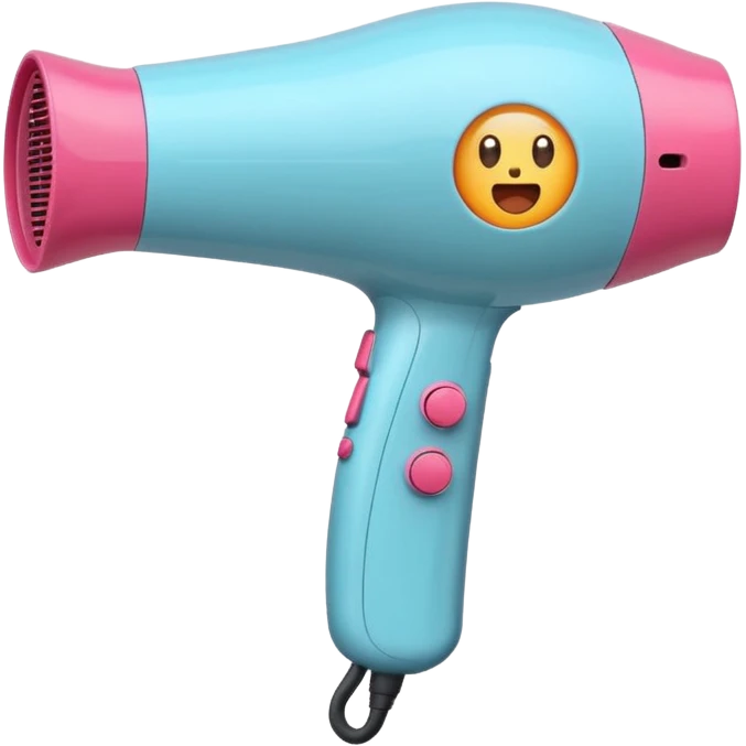 hair dryer with blowing air, emoji style emoji