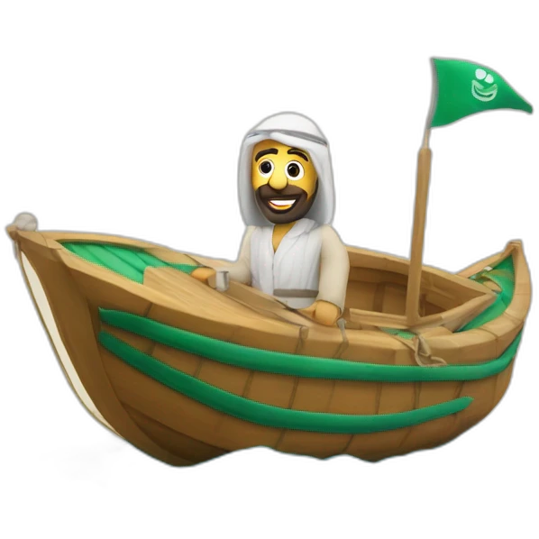 Un arabe sur un bateau gonflable emoji