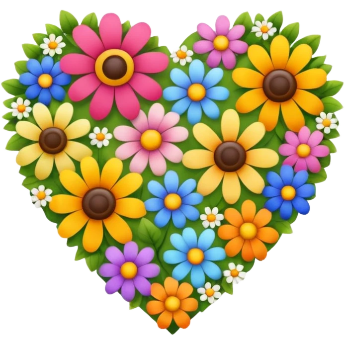 Floral flowery flower plant heart  emoji