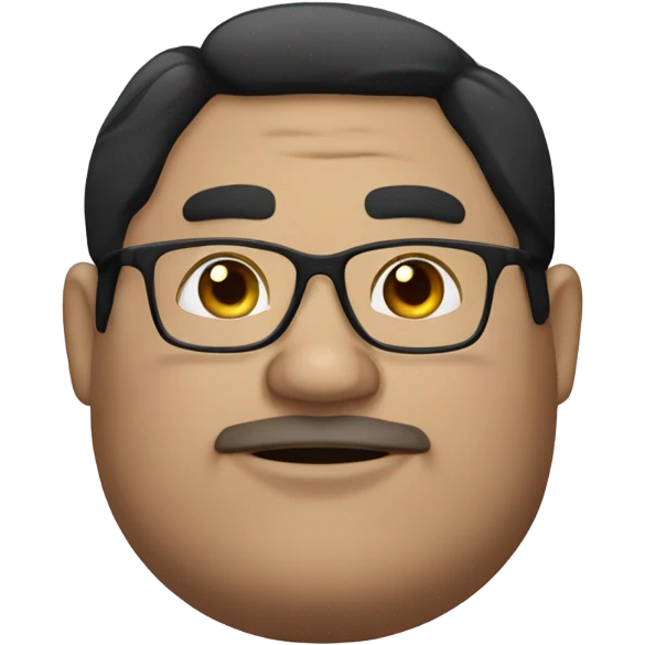 fat man with black hair and glasses emoji