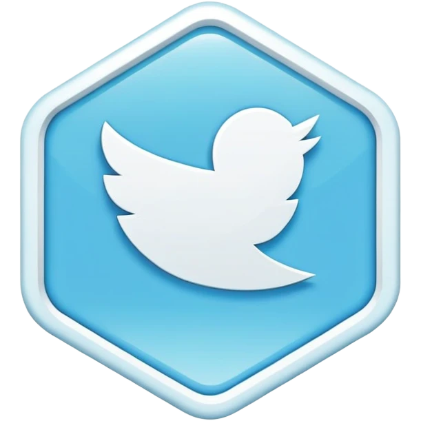 Twitter verification checkmark badge, light blue irregular octagon with white checkmark emoji