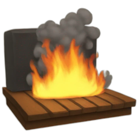 this is fine meme, room on fire emoji
