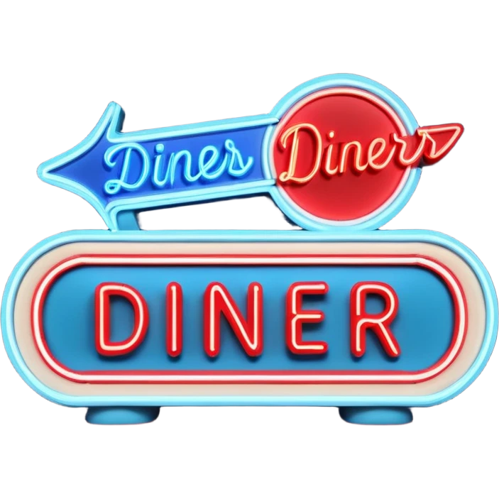 Nifty Fifties Diner marquee sign emoji