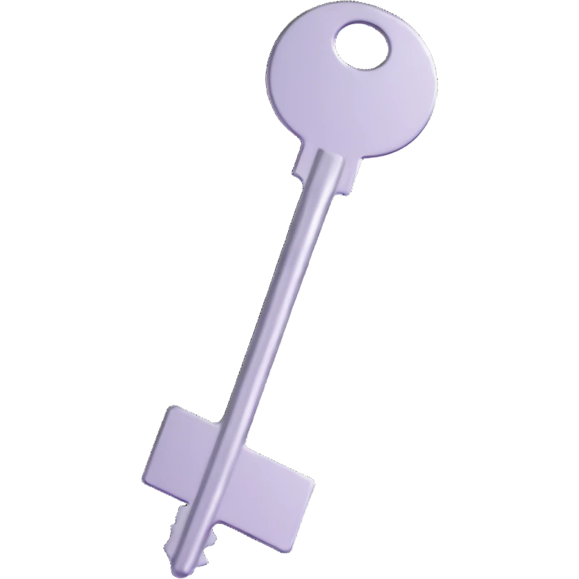 shiny metallic key with reflective surface emoji