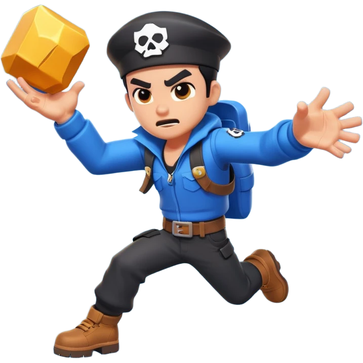 Brawl Stars character dodging emoji