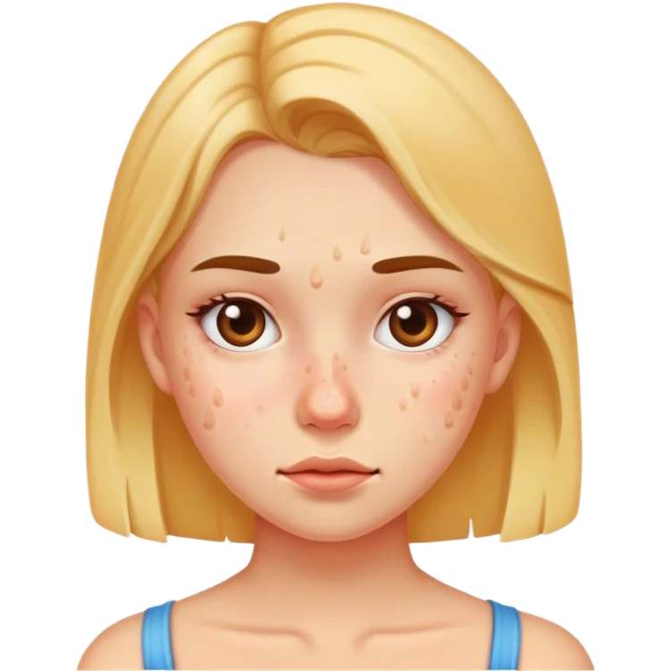 A girl with acne emoji