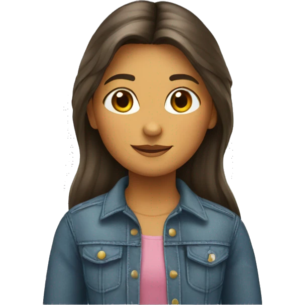 niña pelo largo castaño emoji