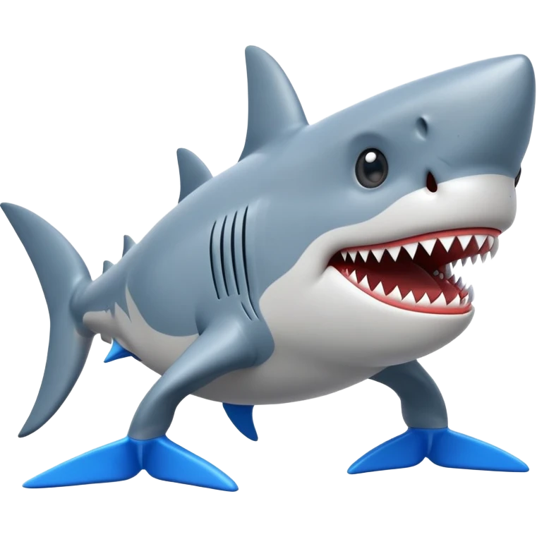 Shark with blue shoes on all fours emoji