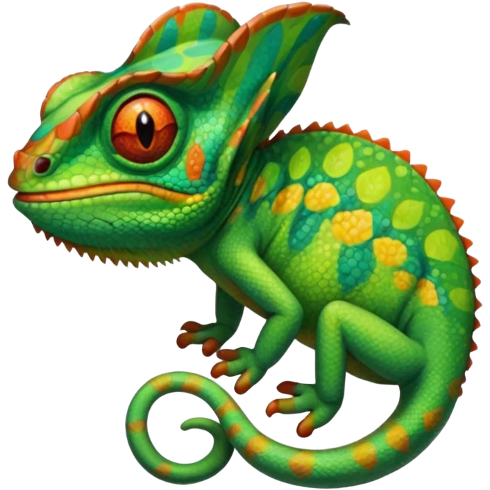 A chameleon with a shirt that says CELANS emoji