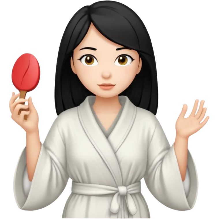 girl with black hair getting ready emoji