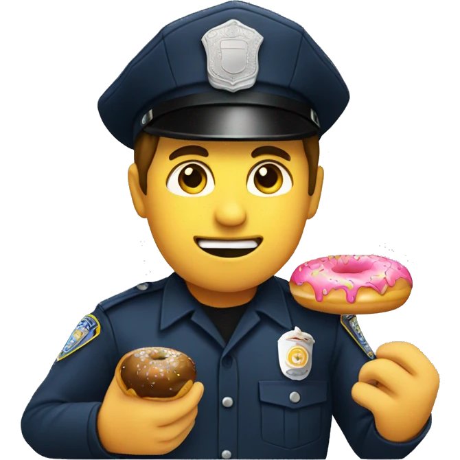 cop eating donut emoji