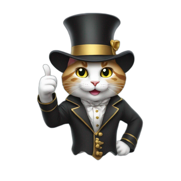 Magician cat thumbs up emoji